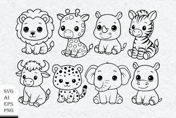 Adorable Chibi Animal Outlines for Every Creative Project