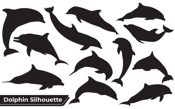 Animal Dolphin Silhouette: Versatile Vector Graphics for Creative Projects
