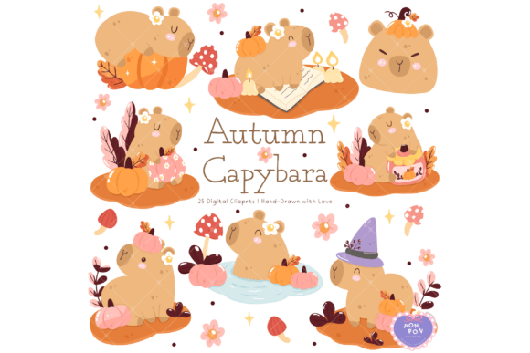 Autumn Capybara Clipart: Your New Favorite Design Asset