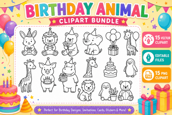 Bring Joy to Every Project with Birthday Animal Clipart