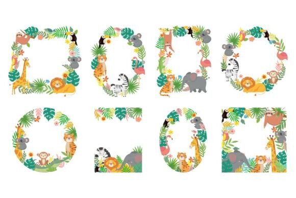 Bringing the Jungle to Life: Cartoon Animals Frame. Jungle Animal