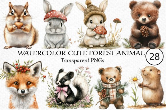 Bringing Woodland Magic to Life with Watercolor Forest Animals
