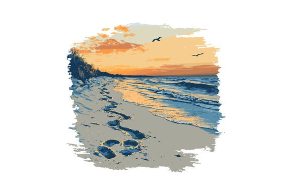 Capture the Essence of the Wild with Animal Tracks in Sand Illustration