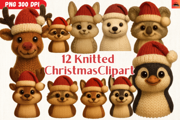 Cozy Christmas Charm: The Ultimate Knitted Animal Graphics