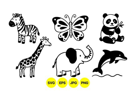 Cute Animal Silhouette Clipart for Creative Projects