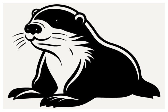 Cute Otter Silhouette Vector: Perfect for Any Project