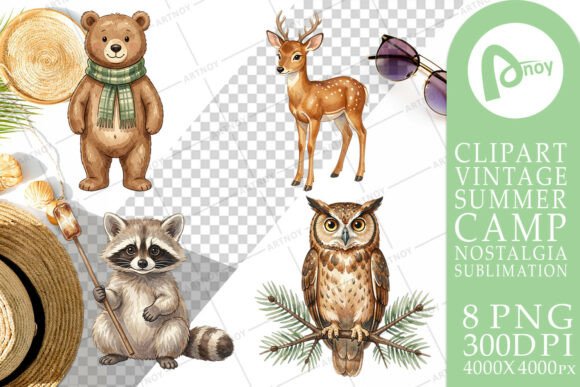 Enchant Your Designs with Vintage Forest Animal Sublimation