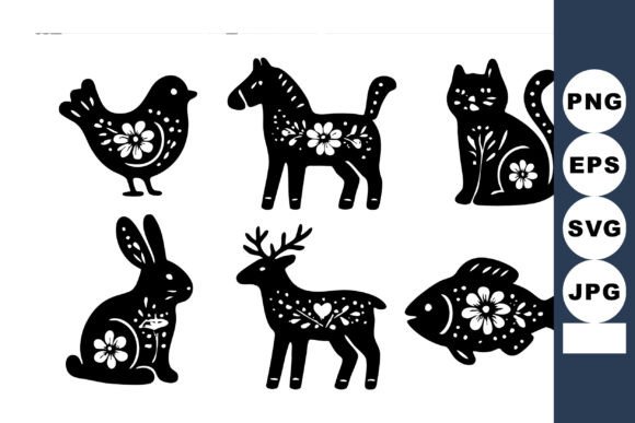 Folk Art Style Black Animal Silhouettes: A Designer's Guide
