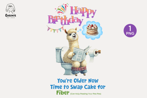 Funny Alpaca Birthday Clipart: Sarcastic Charm for Your Designs