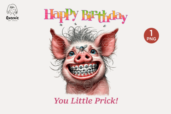 Funny Birthday Pig PNG: A Farm Animal Design for Creative Projects