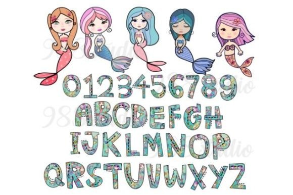 Mermaid Alphabet PNG Water Animal: Dive into Whimsical Typography