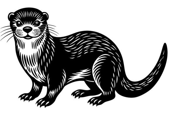 Otter Animal Black Silhouette: A Versatile Design Asset