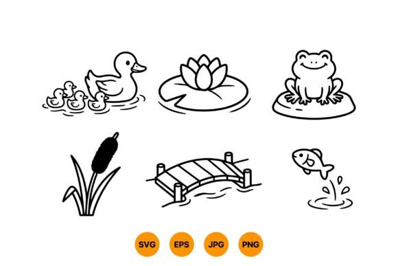 Pond Animal Clipart Collection: Fresh Design Assets for Your Projects