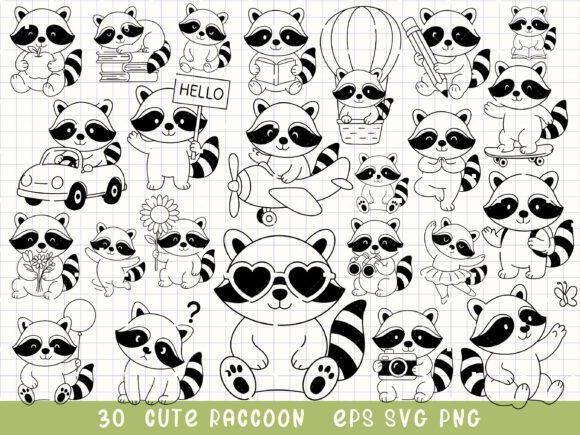 Raccoon Svg Cute Animal Clipart: A Playful Design Asset for Every Creator