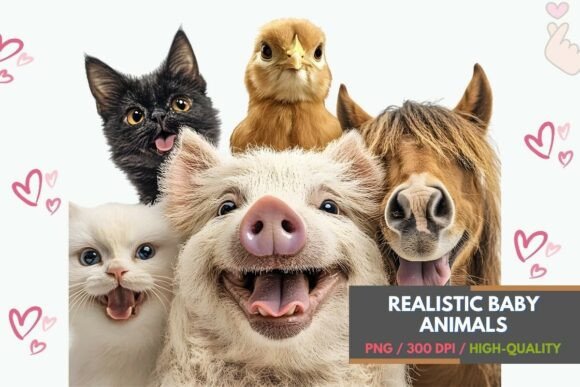 Realistic Baby Animal PNG Sublimation: Elevate Your Creative Projects