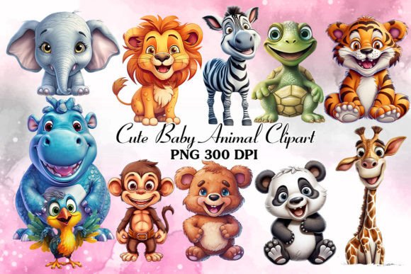 Unleash Cuteness with the Baby Animal Sublimation Clipart Bundle