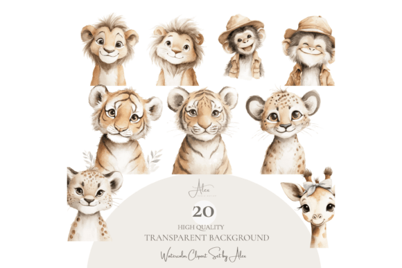 Unleash Your Wild Side with the Safari Animal Clipart PNG Bundle