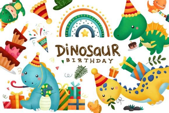 Unleashing Prehistoric Charm with Watercolor Jurassic Dino Art