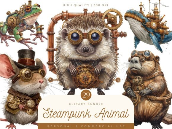Watercolor Steampunk Animal Clipart: A Designer's Guide