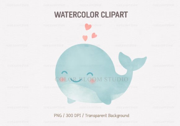 Whale Clipart for Calm, Ocean-Inspired Designs